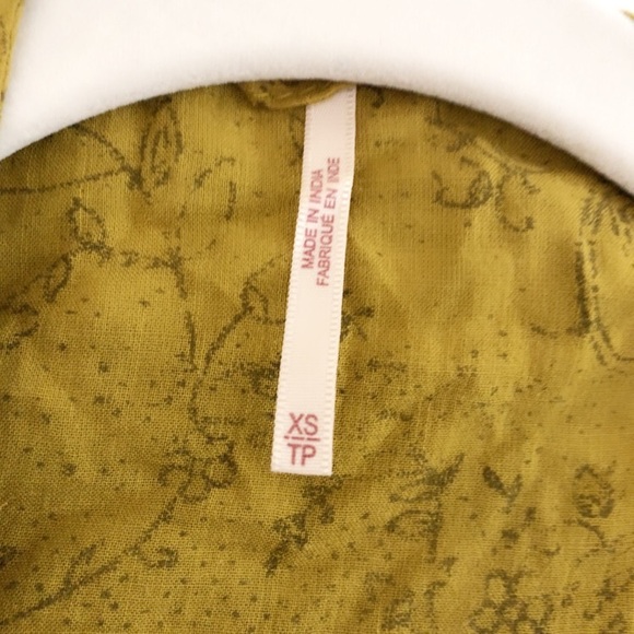 Free People Twilight Embellished Cotton Jacket yellow mustard color Size XS - Picture 14 of 14